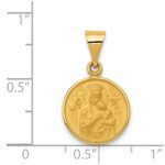 18k Polished and Satin Solid Our Lady of Perpetual Help Medal Round Pendant - Image 4