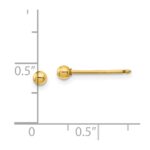 Inverness 14k Polished 3mm Ball Long Post Piercing Earrings - Image 3