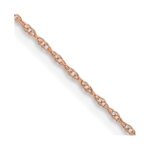 14K Rose Gold Carded .6mm Cable Rope with Spring Ring Clasp Chain