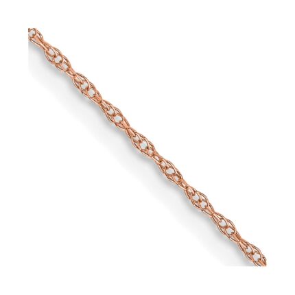 14K Rose Gold Carded .6mm Cable Rope with Spring Ring Clasp Chain