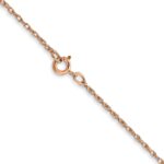 14K Rose Gold Carded .7mm Cable Rope with Spring Ring Clasp Chain - Image 3