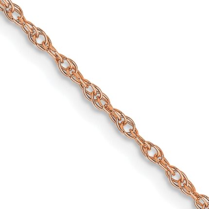 14K Rose Gold Carded 1.15mm Cable Rope with Spring Ring Clasp Chain