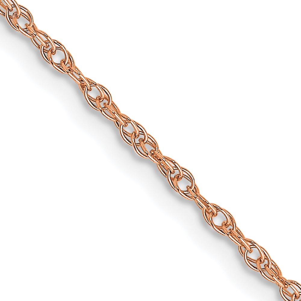 9RR.jpg 14K Rose Gold Carded 1.15mm Cable Rope with Spring Ring Clasp Chain - Image 1