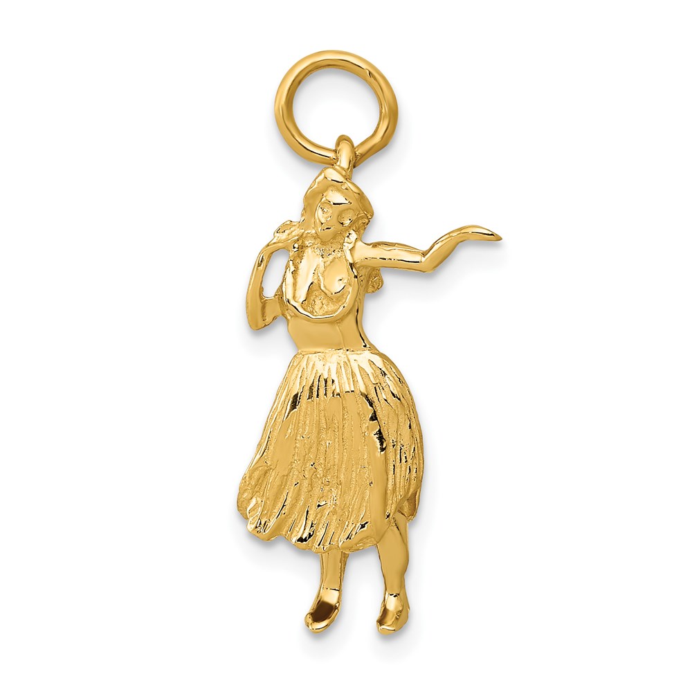 A0240.jpg 14k 3-D Hula Dancer Charm - Image 1
