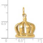 14k 3-D Crown Charm - Image 4