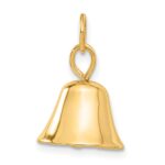 14k Moveable 3-D Wedding Bell Charm - Image 3