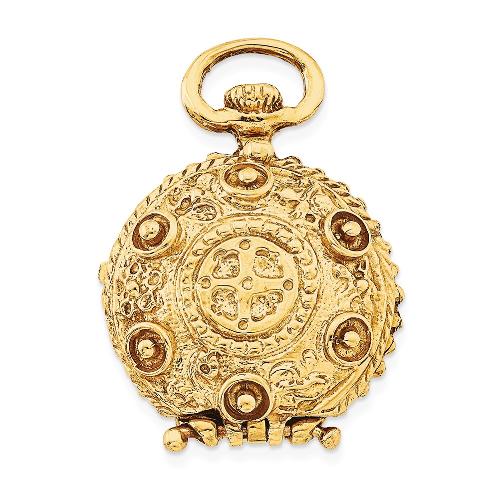 A0696.jpg 14k Vintage Fancy Domed 20mm Round Locket - Image 1