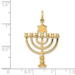 14K 3-D Menorah and Star of David Charm - Image 4