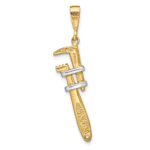 14K and White Rhodium 3-D Pipe Wrench Charm - Image 3