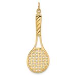 14K Large 3-D Tennis Racquet Pendant - Image 3