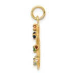 14k Multi-color CZ Stones Artist Palette Charm - Image 2