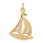 14k Filigree Sailboat Charm - Image 3