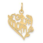 14k #1 MOM Heart Charm - Image 3