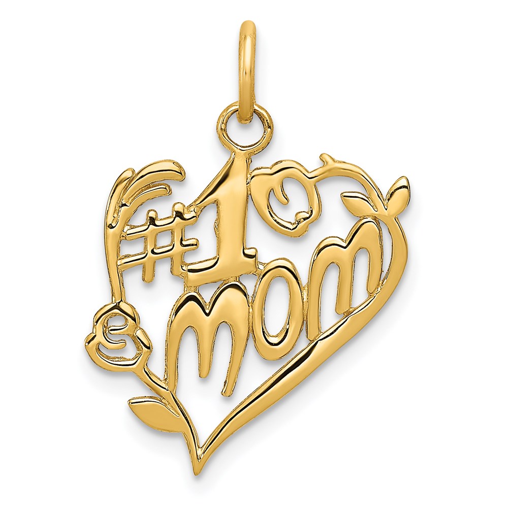 A9108.jpg 14k #1 MOM Heart Charm - Image 1