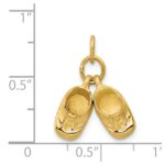 14k 3-D Moveable Polished Baby Shoes Charm - Image 4