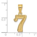 14k Polished Etched Number 7 Pendant - Image 2