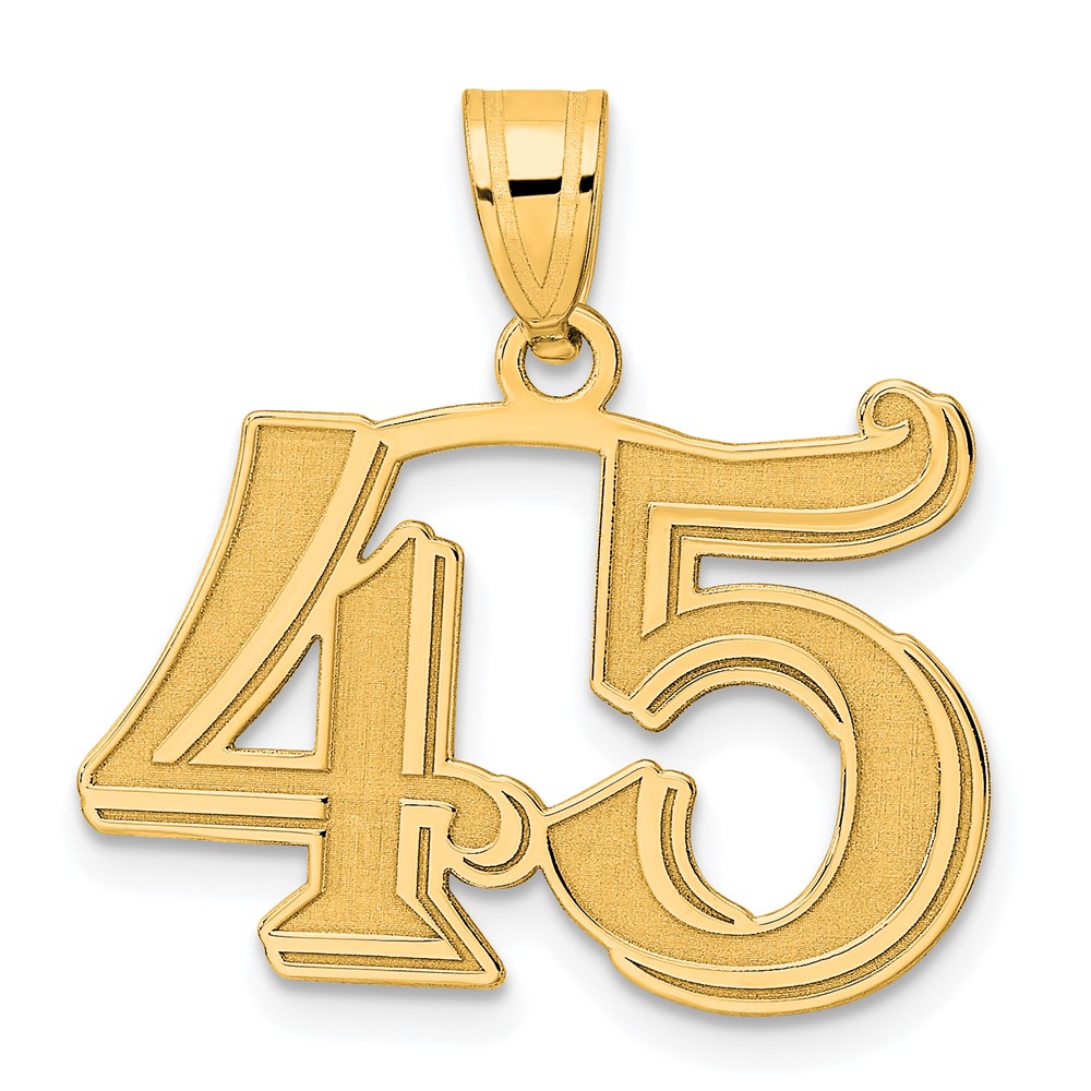 AEN45.jpg 14k Polished Etched Number 45 Pendant - Image 1