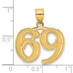 14k Polished Etched Number 69 Pendant - Image 4