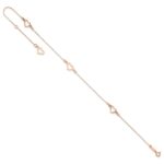 14K Rose Gold Fancy Open Hearts 3-Station Plus Extender - Total Anklet - Image 7