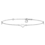 14K White Gold Fancy Open Hearts 3-Station Plus Extender - Total Anklet - Image 3