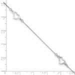 14K White Gold Fancy Open Hearts 3-Station Plus Extender - Total Anklet - Image 4