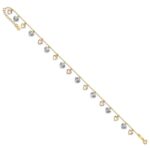14K Tri-Color Dangle Hearts Plus Extender - Total Anklet - Image 7