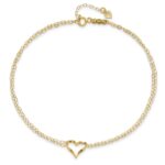 14k Double Strand Chain and Twisted Heart Plus Extender - Total Anklet - Image 4