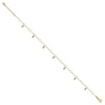 14K Two-Tone Mirror Bead Dangles Plus Extender - Total Anklet - Image 2