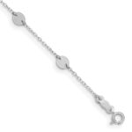 14K White Gold Polished Disc 9-Station Plus Extender - Total Anklet