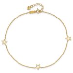 14K Open Star 3-Station Plus Extender - Total Anklet - Image 4
