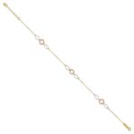 14k Tri-color Circle and Oval 3-Station Plus Extender - Total Anklet - Image 2