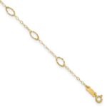 14k Textured Oval Shapes Plus Extender - Total Anklet