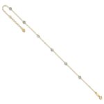 14K Two-tone Chain and Wavy Circles 6-Station Plus Extender - Total Anklet - Image 7