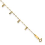 14K Cable Chain with Diamond Cut Dots Plus Extender - Total Anklet