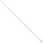 14k Two-tone Bezel-set CZ 6-Station Plus Extender - Total Anklet - Image 2