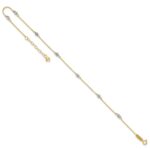 14K Two-tone Diamond-cut Beads 7-Station Plus Extender - Total Anklet - Image 6