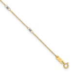 14K Two-tone Ropa Chain Mirror Beads 7-Station Plus Extender - Total Anklet