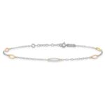 14K Tri-color Oval Link 5-Station Plus Extender - Total Anklet - Image 3