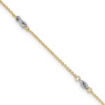14K Two-tone Fancy Twist 5-Station Plus Extender - Total Anklet