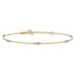 14K Two-tone Fancy Twist 5-Station Plus Extender - Total Anklet - Image 3