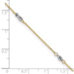14K Two-tone Fancy Twist 5-Station Plus Extender - Total Anklet - Image 5