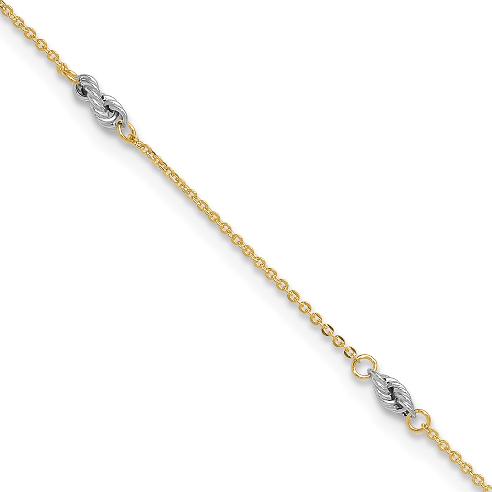 ANK271-9.jpg 14K Two-tone Fancy Twist 5-Station Plus Extender - Total Anklet - Image 1