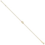 14K Textured and Polished Crescent Moon Plus Extender - Total Anklet - Image 2