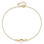 14k Polished Open Heart Plus 0.Extender - Total 10.Anklet - Image 5