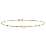 14K Infinity Symbol and Diamond-cut Beads Plus Extender - Total Anklet - Image 3
