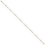 14k Two-Tone Polished Oval Twist Link Plus Extender - Total Anklet - Image 2