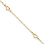 14K Open Hearts 4-Station Plus Extender - Total Anklet