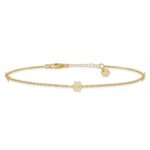 14K Flowers 3-Station with Flower Dangle Plus Extender - Total Anklet - Image 3