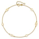 14K Polished Heart Links and Chain Plus Extender - Total Anklet - Image 5