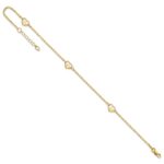 14K Polished Heart-in-Heart Links 3-Station Plus Extender - Total Anklet - Image 7